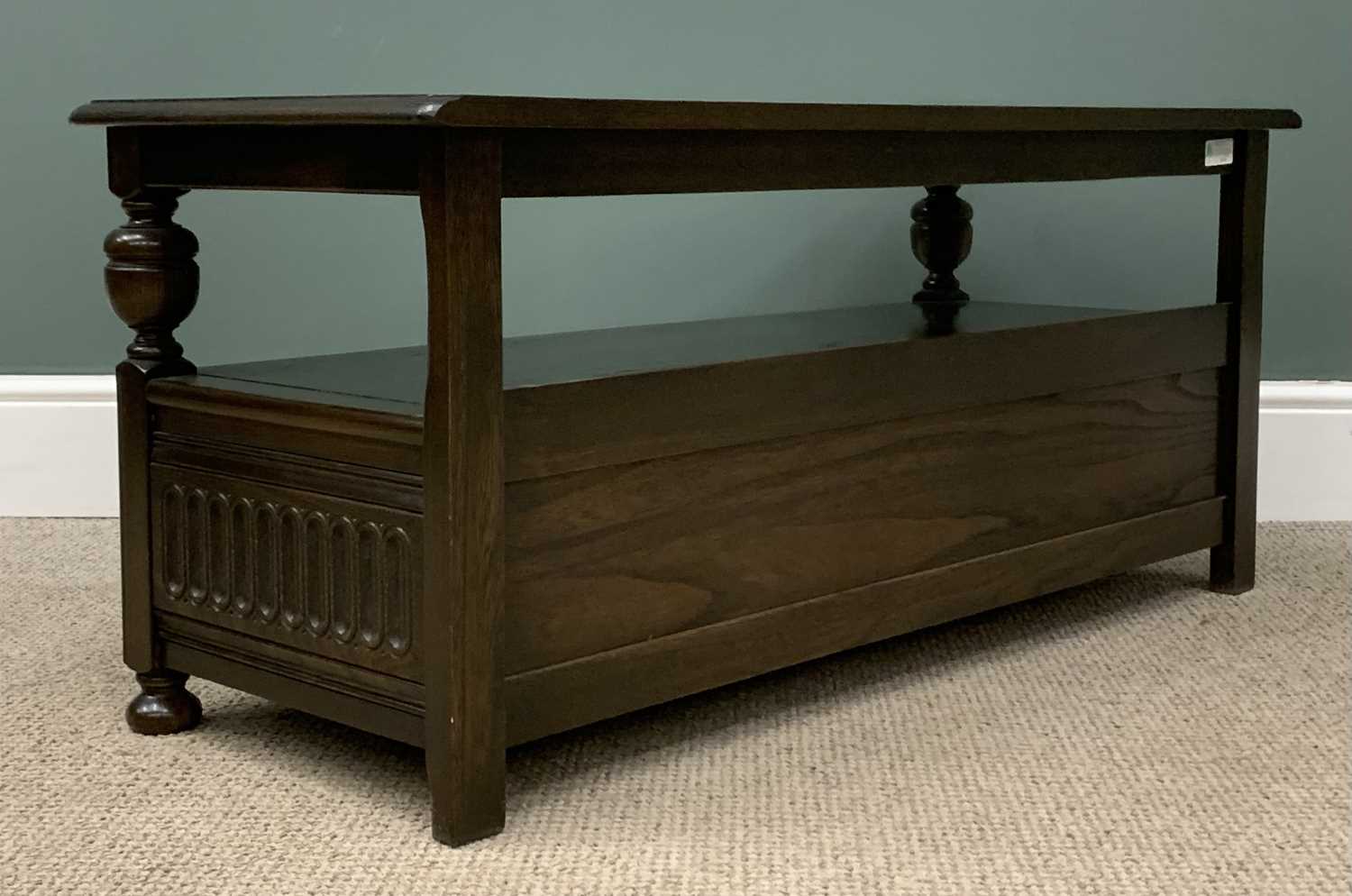 ERCOL COFFEE TABLE having two shelves with two base drawers, 48 (h) x 110 (w) x 45 (d) cms - Image 2 of 6