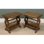 PAIR OF ERCOL MAGAZINE TABLES, 50 (h) x 55 (w) x 36 (d) cms Provenance: Private collection