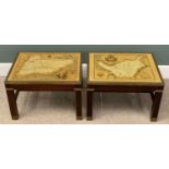 TWO REPRODUCTION COFFEE TABLES with Saxton map tops, 44 (h) x 63 (w) x 48 (d) cms Provenance: