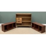 MID-CENTURY TYPE SECTIONAL BOOKCASES, 100 (h) x 107 (w) x 32 (d) cms the largest Provenance: Private