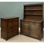 PRIORY STYLE REPRODUCTION OAK DRESSER, 174 (h) x 122 (w) x 43 (d) cms and a similar style
