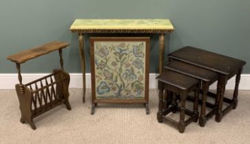 VINTAGE FURNITURE ASSORTMENT to include Priory style nest of three coffee tables, 48 (h) x 62 (w)