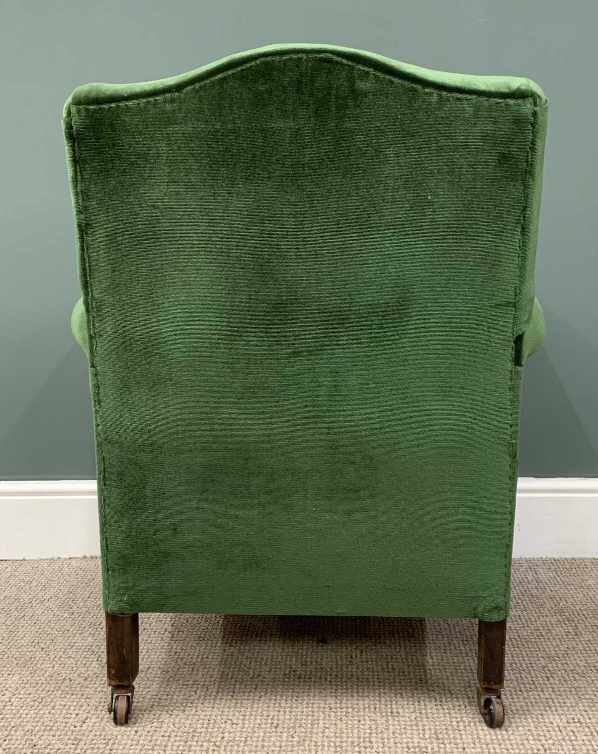 VINTAGE ARMCHAIR in green upholstery, 89 (h) x 80 (w) x 52 (d) cms Provenance: Private collection - Image 4 of 4