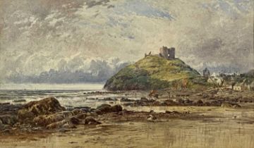 TOM COLLIER R.I. (British 1842 - 1891) watercolour - Criccieth Castle, signed and dated '63 lower