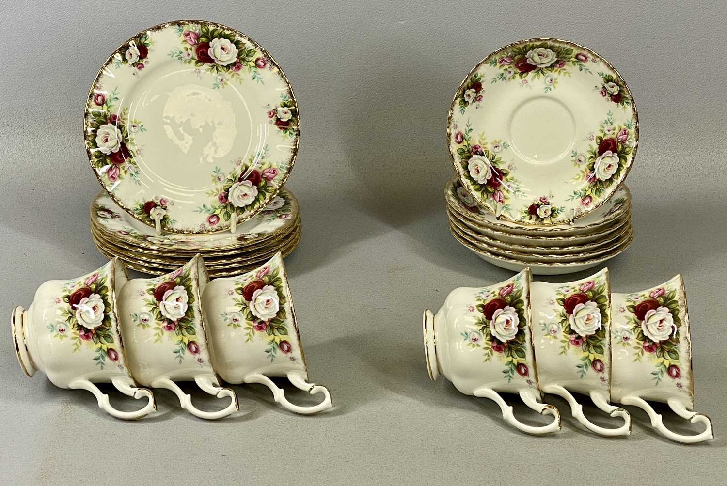 TWO CHINA TEA SERVICES, Royal Albert 'Celebration' pattern, six cups, six saucers, six side plates - Image 3 of 5