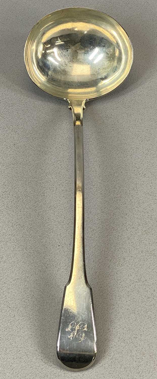 GEORGE III SILVER FIDDLE PATTERN LADLE, London 1816, Thomas Wilkes Barker, 34cms (l), 8oz