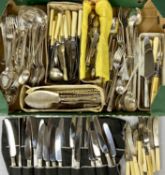 LARGE QUANTITY OF PLATED CUTLERY, including King's pattern canteen, including large ladle and spoon,