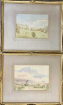 ‡ RONALD GRAY 1931 watercolours, a pair – extensive landscapes, signed and dated lower right, 24 x