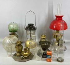 GROUP OF VINTAGE LIGHTING, including a Tilley X246B storm light, various oil lamps, fittings and