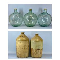 VINTAGE GROUP OF CONTAINERS, large stoneware flagons two, H. Sharp & Sons Park Mills Armley Leeds