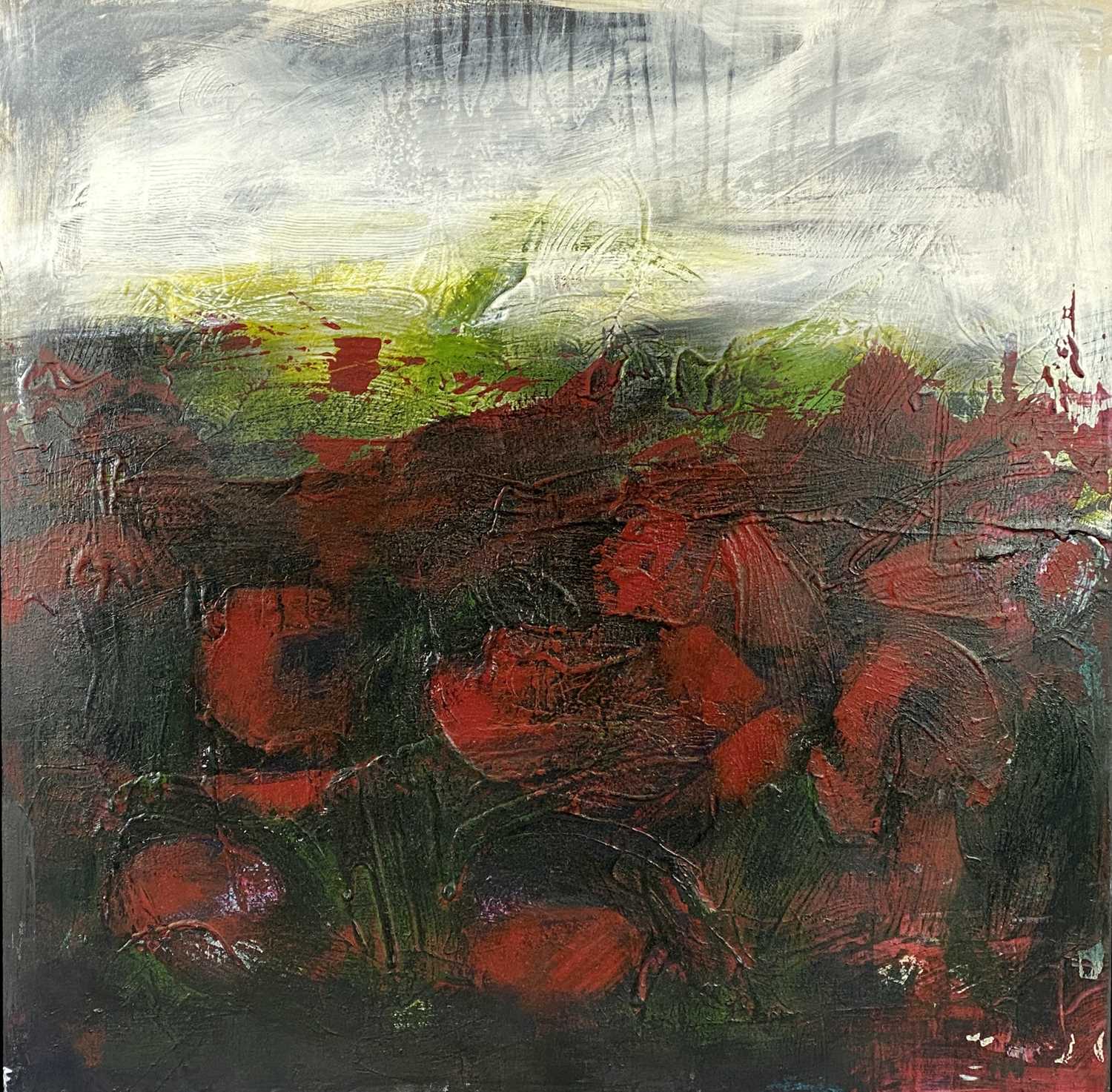 ‡ IAN H. WATKINS acrylic and gesso on plywood - entitled verso "The Enchanted Poppies", dated