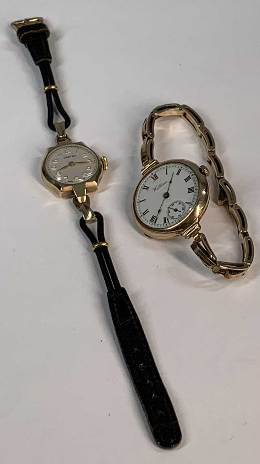 TWO LADIES 9CT GOLD WRISTWATCHES, Waltham expanding bracelet example, circular dial, Roman numerals, - Image 2 of 4