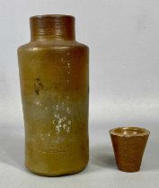 SALT GLAZED STONEWARE BOTTLE, early 19th century, Warren's Liquid Blacking, 80. Strand, 18cms (h)