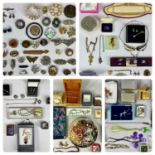 VICTORIAN & LATER JEWELLERY including costume jewellery, necklaces, bracelets, brooches, rings and