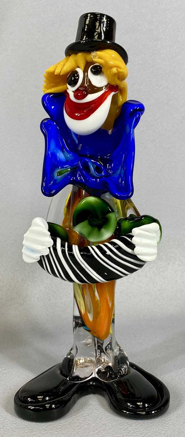 MIXED GROUP OF GLASSWARE, including a Murano multicoloured clown, 23cms (h), opaque vases a pair, - Image 4 of 4
