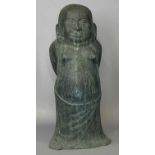 PATINATED CAST BRONZE FIGURE OF STANDING BUDDHA, 35cms (h) Provenance: private collection