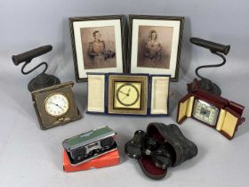 GROUP OF MIXED COLLECTABLES, 19th century and later including two goffering irons on circular bases,