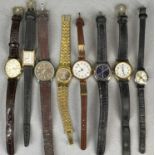 COLLECTION OF LADY'S WRISTWATCHES including gold example, circular white enamel dial with Arabic