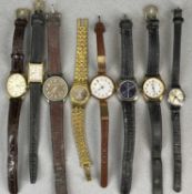 COLLECTION OF LADY'S WRISTWATCHES including gold example, circular white enamel dial with Arabic