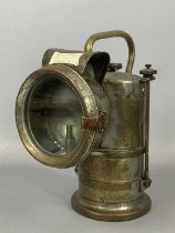 VINTAGE PLATED BRASS LUCAS 'KING OF THE ROAD' CARBIDE LAMP, 26cms (h) Provenance: private collection