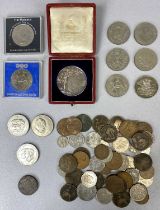 COLLECTION OF COINS/MEDALLIONS, 19th century and later, including Queen Victoria 1889 silver