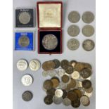 COLLECTION OF COINS/MEDALLIONS, 19th century and later, including Queen Victoria 1889 silver