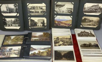 COLLECTION OF VINTAGE BRITISH POSTCARDS IN THREE ALBUMS & A FLIP ALBUM Provenance: private