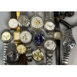 COLLECTION OF GENT'S WRISTWATCHES including Omega Deville gold plated bracelet watch, Seiko,