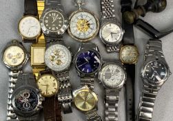 COLLECTION OF GENT'S WRISTWATCHES including Omega Deville gold plated bracelet watch, Seiko,