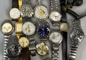 COLLECTION OF GENT'S WRISTWATCHES including Omega Deville gold plated bracelet watch, Seiko,