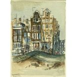 ‡ RAY EVANS (British 1920 - 2008) watercolour and ink - Amsterdam, signed and titled lower left,