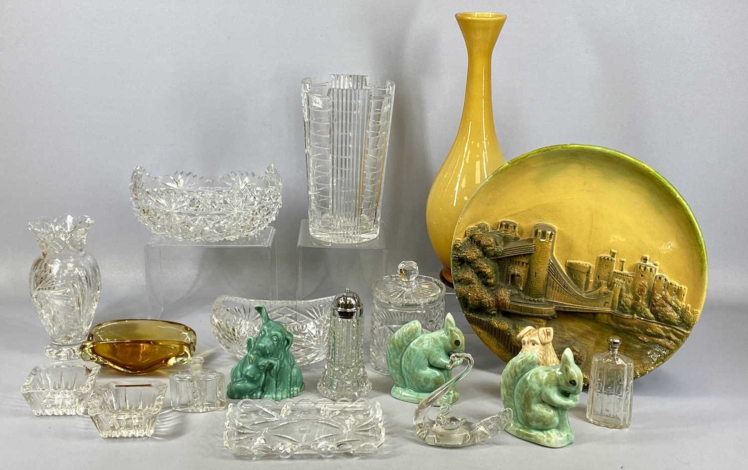 LARGE GROUP OF MIXED CERAMICS & GLASSWARE, including a Bossons wall plaque, Conwy Castle, 37cms ( - Image 3 of 3