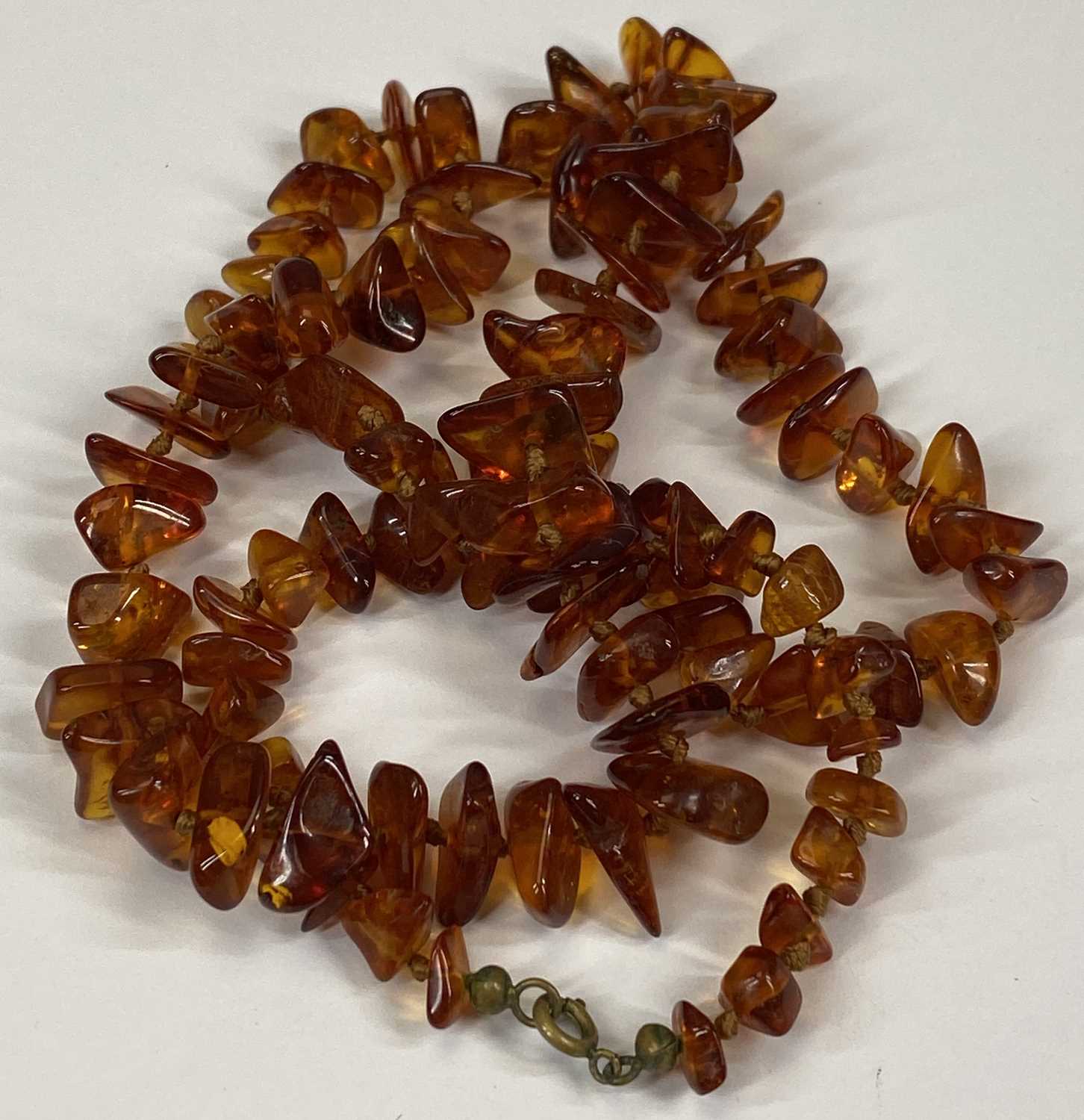 POLISHED AMBER NECKLACE and a smoky topaz and Biwa pearl silver necklace Provenance: private - Image 3 of 3