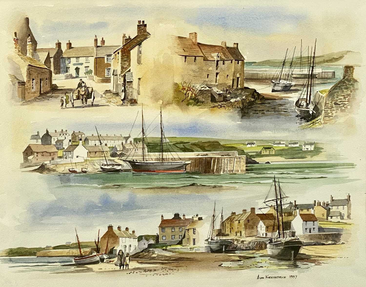 ALAN KIRKPATRICK (1997) pair of watercolours - montages of Cemaes Bay, Anglesey, signed and dated - Image 5 of 7