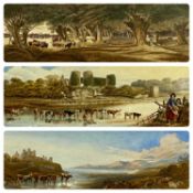 ‡ JOSEPH JOSIAH DODD OF BANGOR (British 19th century) three watercolours - "Rhuddlan Castle", "