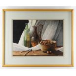 ‡ JOHN PASKIN (20th Century) pastel - still life with walnuts, signed, titled on label verso, 27 x