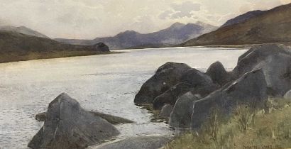 ‡ CARLETON GRANT watercolour - Snowdon from Capel Curig with Llyn Mymbyr to the foreground, signed