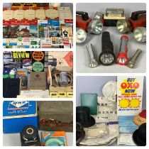GROUP OF MIXED VINTAGE COLLECTABLES including car accessories, AA ephemera, top hat, bowler hat, two