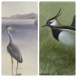 ‡ PHILIP SNOW (British 20th century) two watercolours - entitled Grey Heron Llyn Cregennan, 34 x