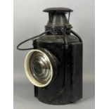 VINTAGE STEEL LMS RAILWAY SIGNAL LAMP, Railway Supplies Company 'the Adlake Non-Sweating Lamp', with