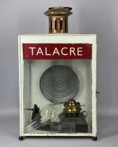 BR(M) VINTAGE WALL MOUNTED PLATFORM LAMP with original paper lamp name 'Talacre', original reservoir