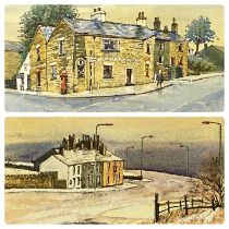 ‡ BRIAN BARLOW (British 20th century), two pictures, watercolour - Edgworth Post Office, signed
