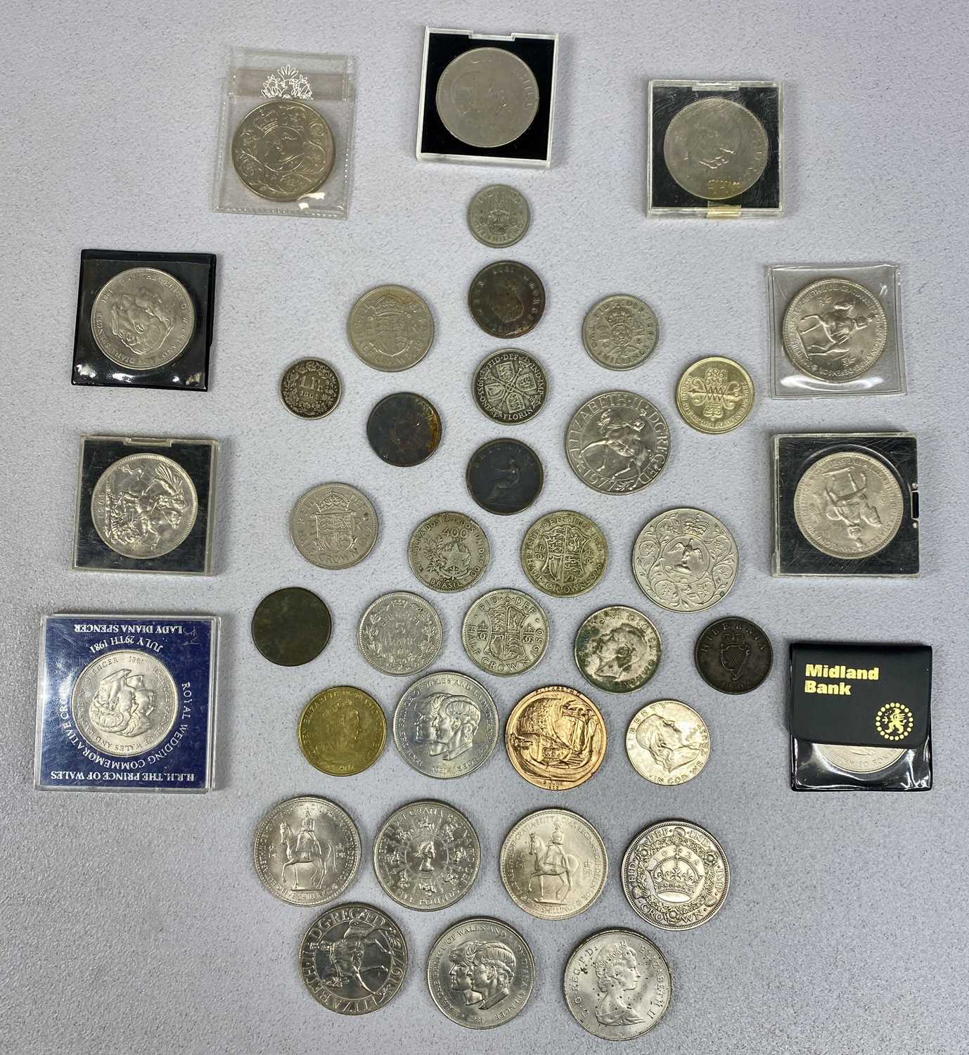 INTERESTING COLLECTION OF COINS, 19th century and later, including Victoria 1893 Crown, Victoria - Image 2 of 4