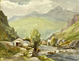 ‡ HAROLD GRESLEY (British 1892 - 1967) watercolour - titled in pencil 'The Glaslyn, Beddgelert, N