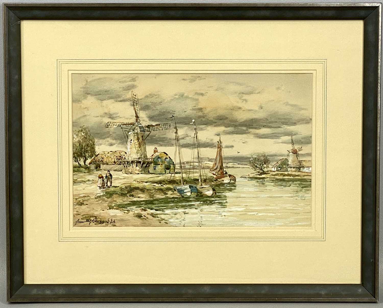 JOHN HAMILTON GLASS (British 1820 - 1885) watercolour - title verso 'Dutch Fishing Boats', signed - Image 3 of 4