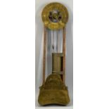 BRASS & CARVED OAK WATER CLOCK, engraved to the lower front plate 'W Andrews Fecit of Ye Olde