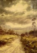 UNKNOWN 20TH CENTURY oil on canvas - barren woodland scene, indistinctly signed and dated 1959 lower