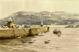 ‡ NORMAL ELFORD (British 1931 - 2007) watercolour - St Ives Harbour, signed lower left, 29 x 43.5cms