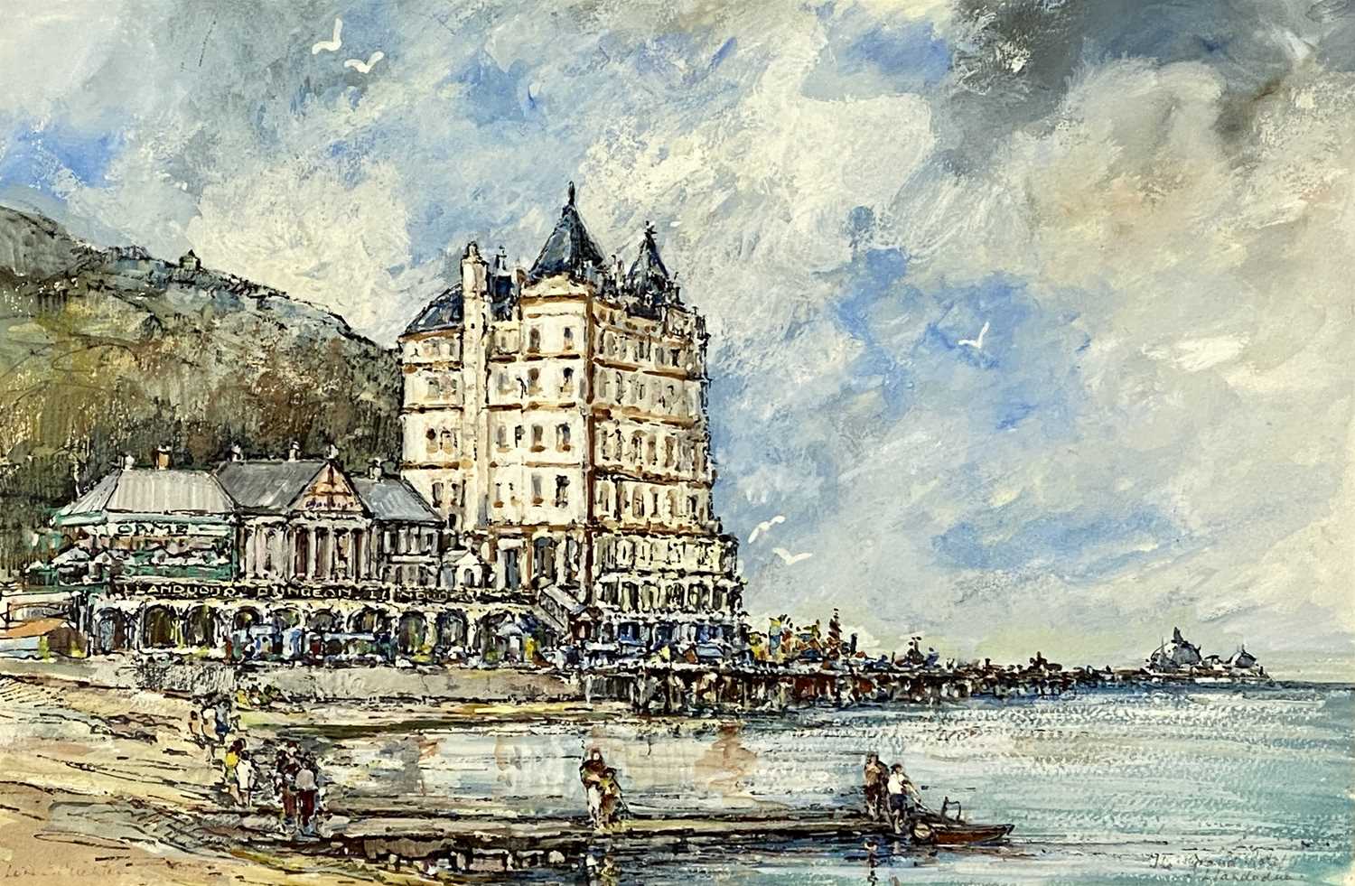 ‡ DORIS E CRICHTON FRSA (British 20th century) watercolour - The Grand Hotel Llandudno, signed lower