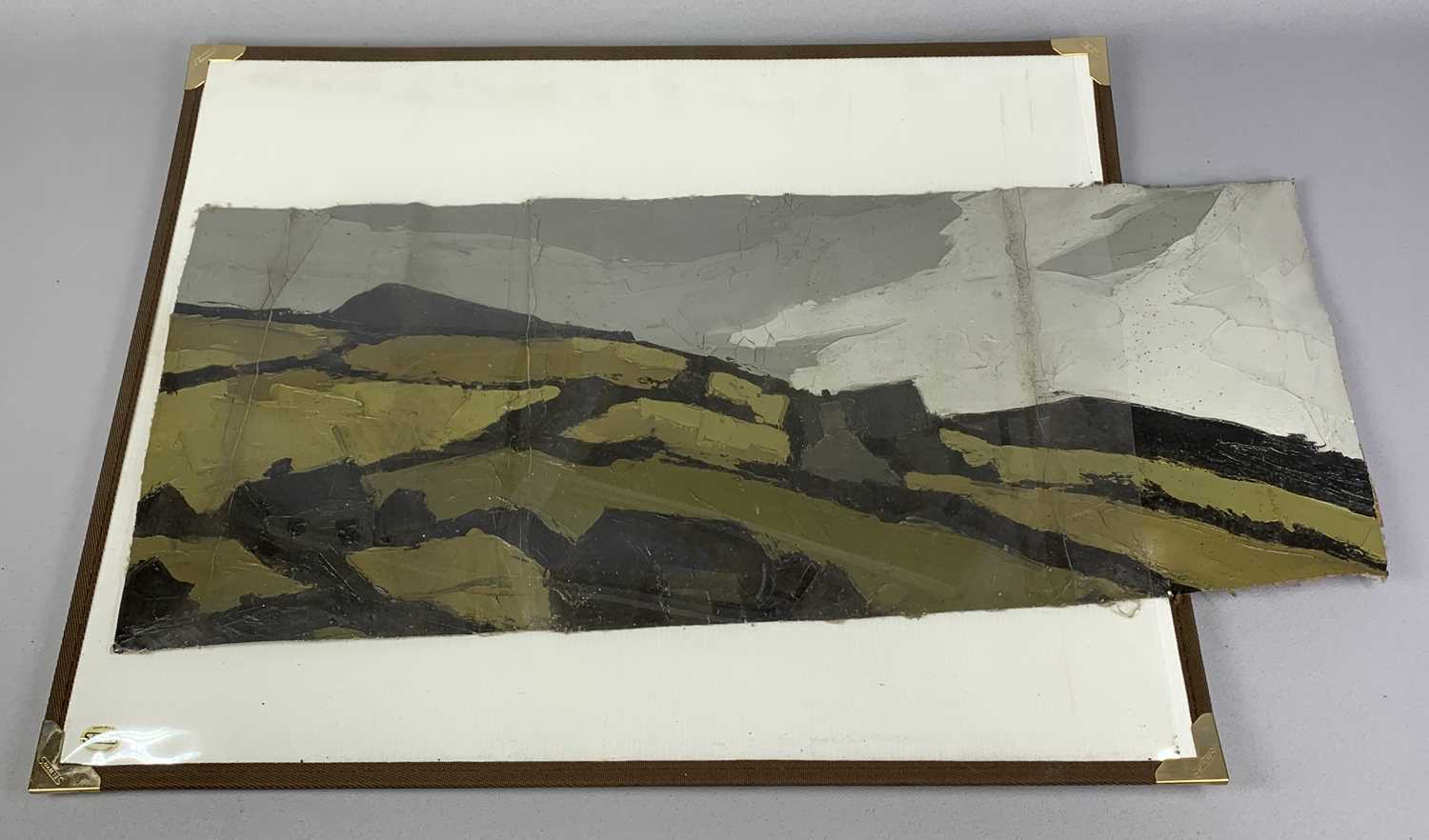 SIR KYFFIN WILLIAMS RA offcut oil on canvas - landscape, unsigned, 28 x 70cms max Provenance: - Image 3 of 3